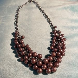 Brown Pearl Statement Necklace